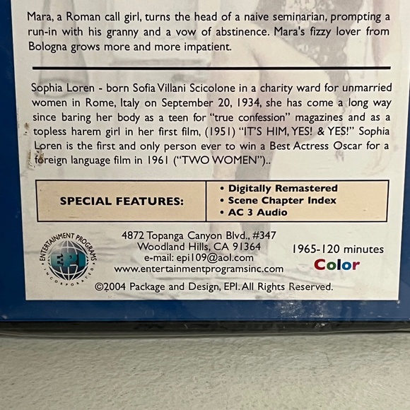 Yesterday, Today And Tomorrow DVD Sophia Loren Marcello Mastroianni Sealed - Picture 4 of 9